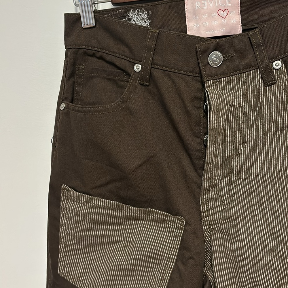 Revice Womens Pieced Patchwork Patch Brown Bootcu… - image 4